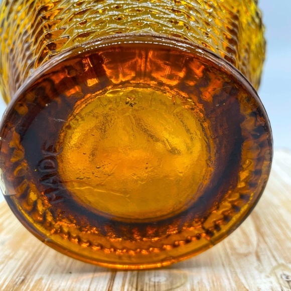 Vintage Empioli Amber Glass Fruit Basket Decanter—No stopper - Picture 3 of 7